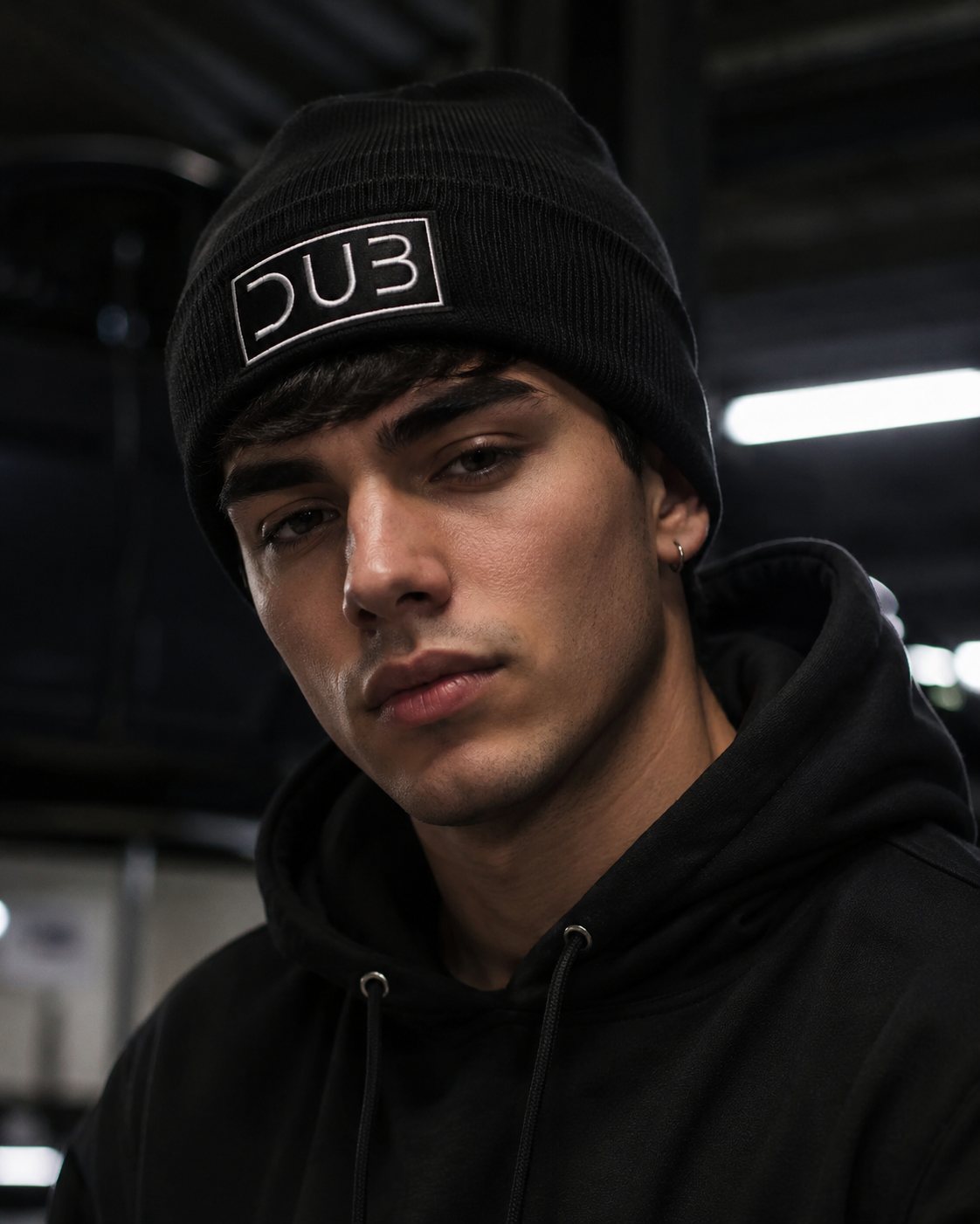 Modelo con gorro Winter Dub