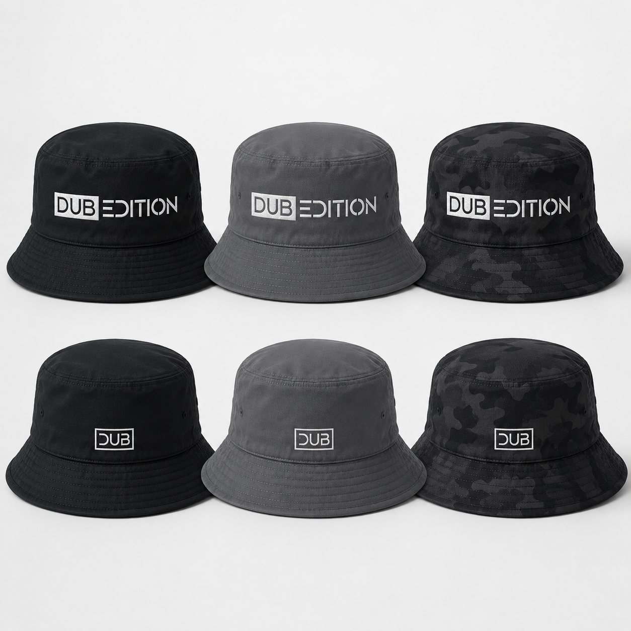Sombrero Flow Dub en negro gris y camuflaje