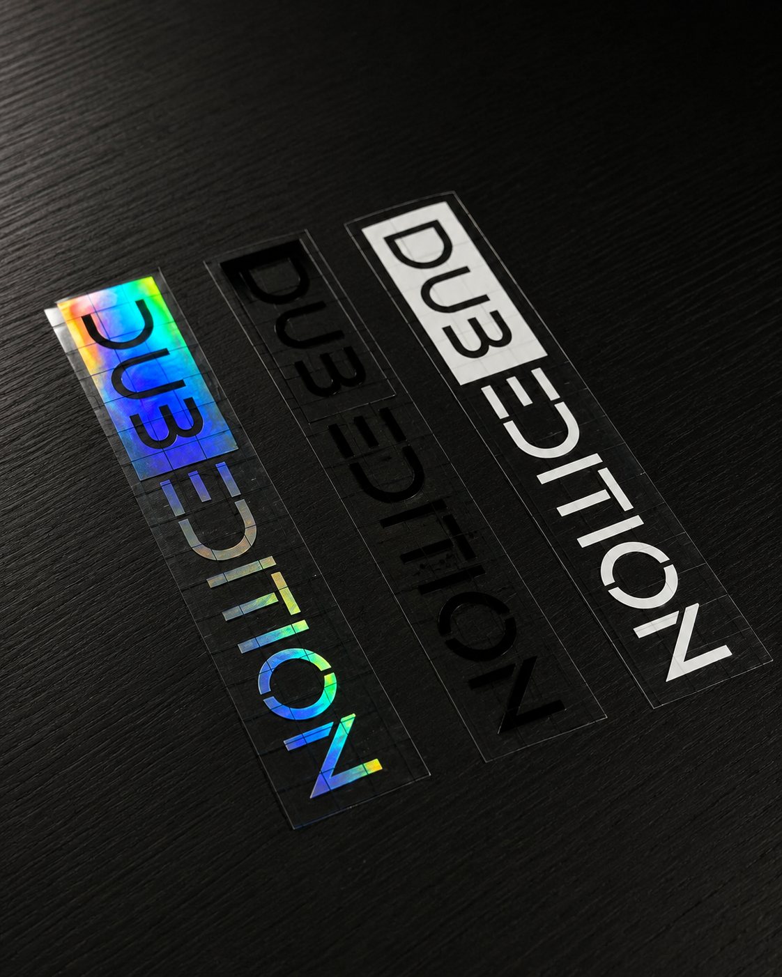 Pegatinas Dub Original en holográfica negro y blanco